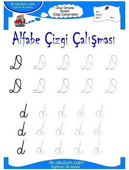 Çocuklar İçin Sesler Çizgi Çalışmaları Çalışma Sayfaları 